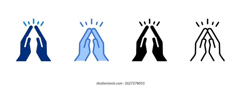 Gratitude Icon Set Multiple Style Vector Illustration