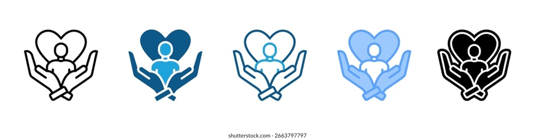 Coleção de vários estilos da folha de ícones de gratidão