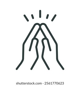 Gratitude icon vector illustration. Simple line style	