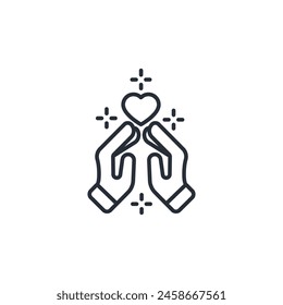 gratitude icon. vector.Editable stroke.linear style sign for use web design,logo.Symbol illustration.