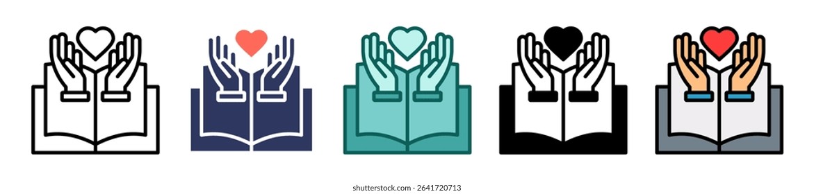 Gratitude Journal Icon Multiple Vector Illustration