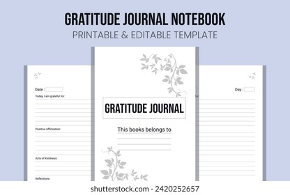 Gratitude journal notebook Interior For KDP