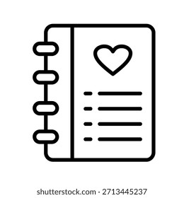 Gratitude List Outline Icon Vector Illustration