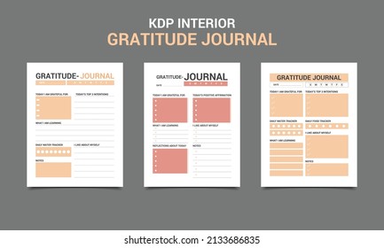 Gratitude and minimalist journal for printable template Vector..eps