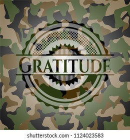 Gratitude on camouflage pattern