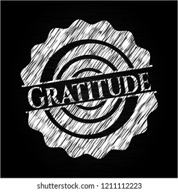 Gratitude on chalkboard