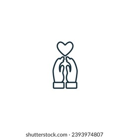 Gratitude outline icon. Monochrome simple sign from mental health collection. Gratitude icon for logo, templates, web design and infographics.