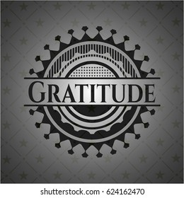 Gratitude realistic black emblem