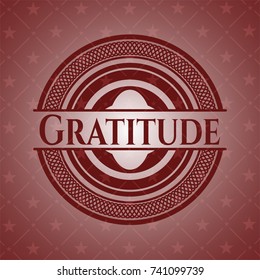 Gratitude realistic red emblem