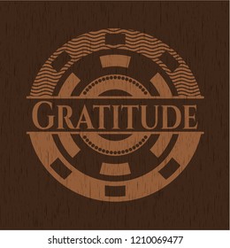 Gratitude realistic wood emblem