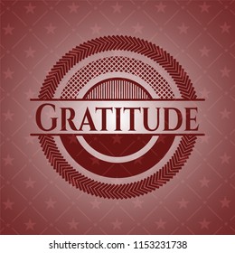 Gratitude red icon or emblem