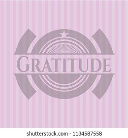 Gratitude retro pink emblem