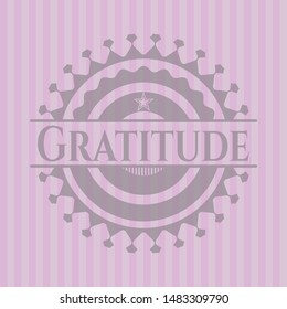 Gratitude retro pink emblem. Vector Illustration. Detailed.