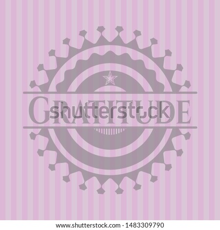 Gratitude retro pink emblem. Vector Illustration. Detailed.