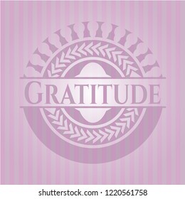 Gratitude retro style pink emblem