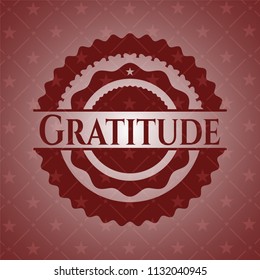 Gratitude retro style red emblem