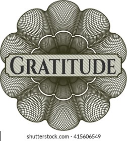 Gratitude rosette (money style emplem)