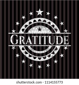 Gratitude silver emblem or badge