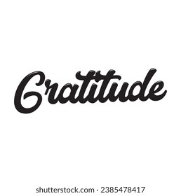 gratitude text on white background.