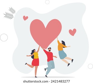 Gratitude, thankful or appreciation, kindness or support to success together, return good or positivity, sharing feeling or help concept,flat vector illustration.