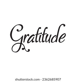 Gratitude. Translation from portuguese - Gratitude. Lettering. Hand drawn vector illustration. element for flyers, banner, t-shirt and posters Modern calligraphy. Gratidao.