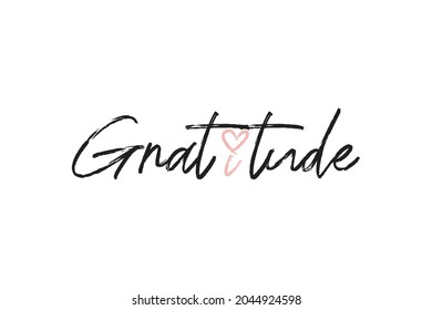 Gratitude typography word art illustration