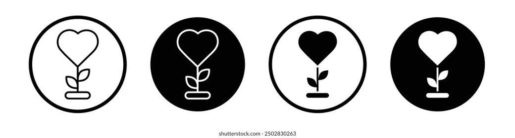 Gratitude vector icon set black filled and outlined style.