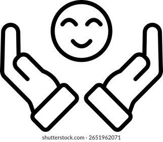 Gratitude Vector Line Icon Design