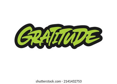 Gratitude vector logo design. Hand drawn artwork