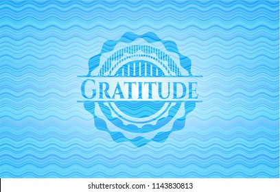 Gratitude water wave badge.