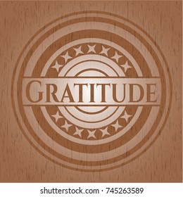 Gratitude wooden emblem