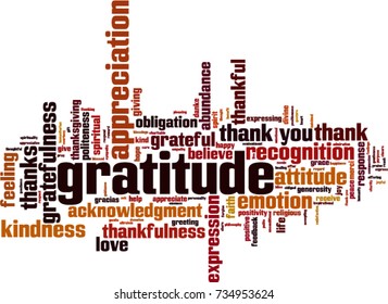 Gratitude word cloud concept. Vector illustration