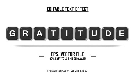 Escrita de gratidão. Inspiração no design da tipografia. Vetor