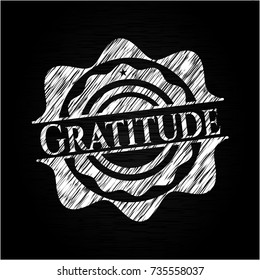 Gratitude written on a chalkboard