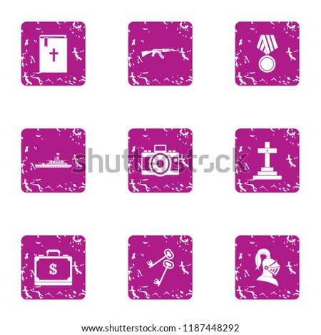 Gratuity icons set. Grunge set of 9 gratuity vector icons for web isolated on white background