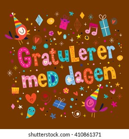 Gratulerer med dagen Happy Birthday in Norwegian card