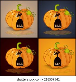 grave  , banner and background for pumpkins for Halloween