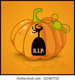 grave  , banner and background for pumpkins for Halloween
