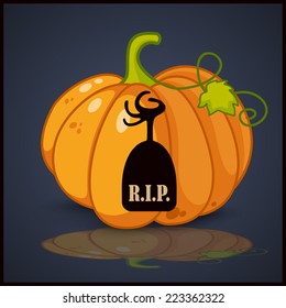 grave  , banner and background for pumpkins for Halloween