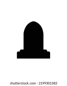 Grave with a black tombstone vector isolated on white background 
