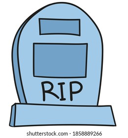 Grave burial tombstones. Doodle icon image. cartoon character, cute doodle drawing.