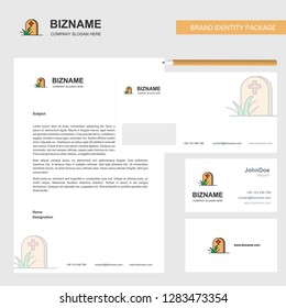 Grave Business Letterhead, Envelope and visiting Card Design vector template