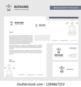 Grave Business Letterhead, Envelope and visiting Card Design vector template