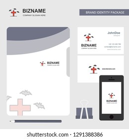Grave Business Logo, File Cover Visiting Card and Mobile App Design. Vector Illustration