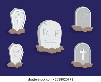 grave cartoon illustration design for decorate halloween ghost festival