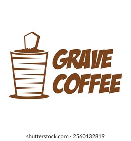 grave coffee flat minimalist logo design