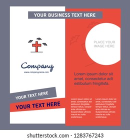Grave Company Brochure Template. Vector Busienss Template