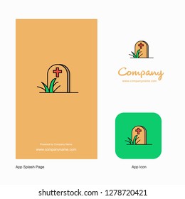 Grave Company Logo App Icon and Splash Page Design. Creative Business App Design Elements