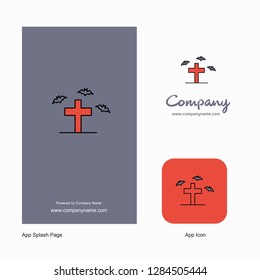 Grave Company Logo App Icon and Splash Page Design. Creative Business App Design Elements