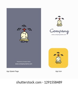 Grave Company Logo App Icon and Splash Page Design. Creative Business App Design Elements